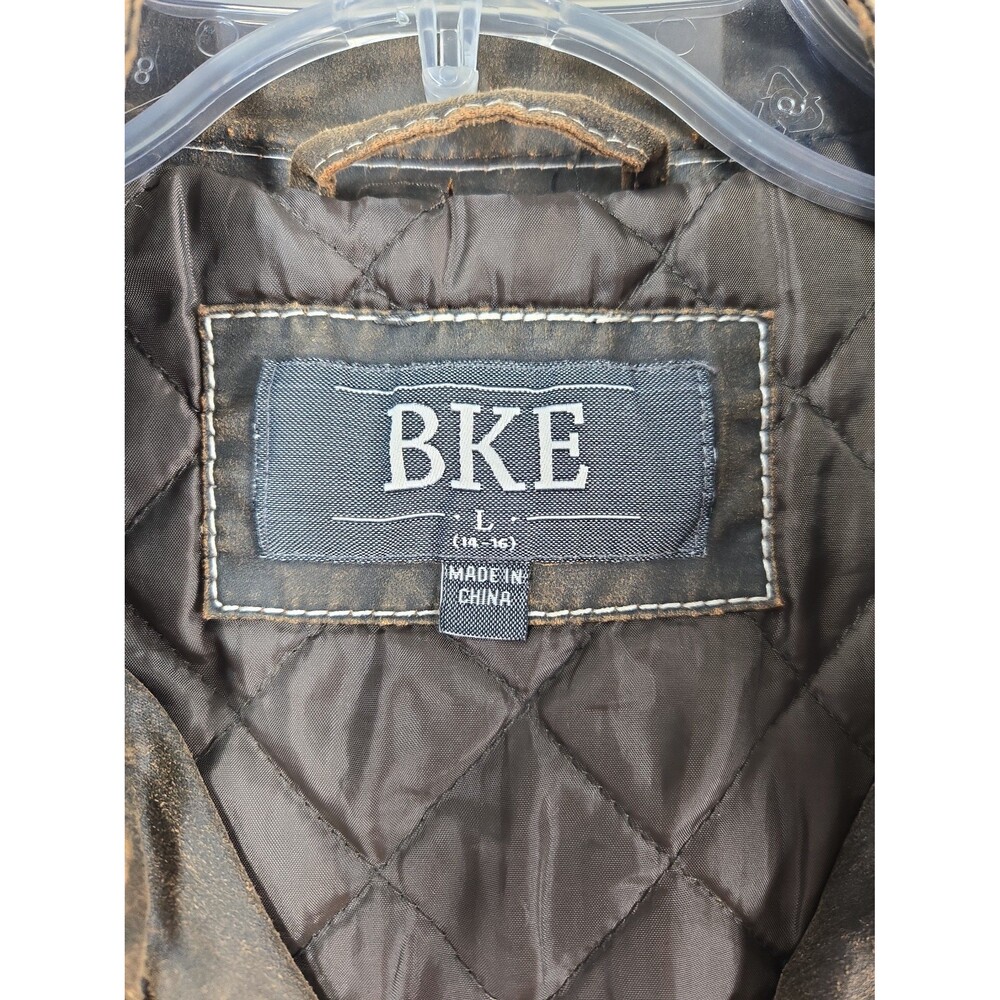 BKE Antiqued Brown Jacket From Buckle Boys Large Leather Look Full Zip***READ*** - Picture 4 of 10